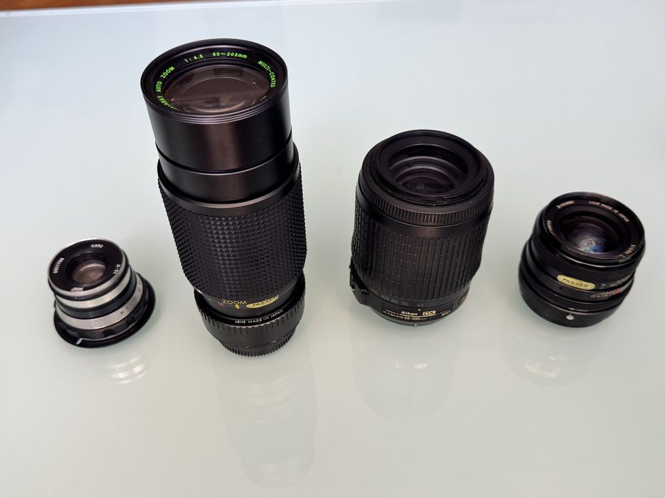 Обʼєктиви мануальні : Nikon, Sigma, Quantaray,