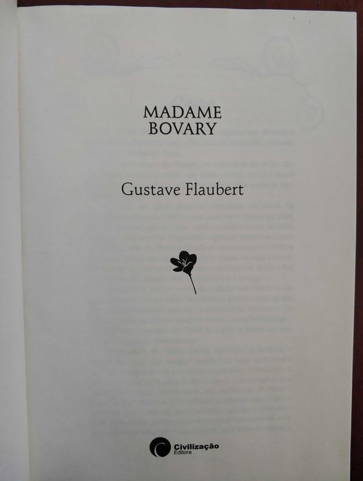 Livro "Madame Bovary" - Gustave Flaubert