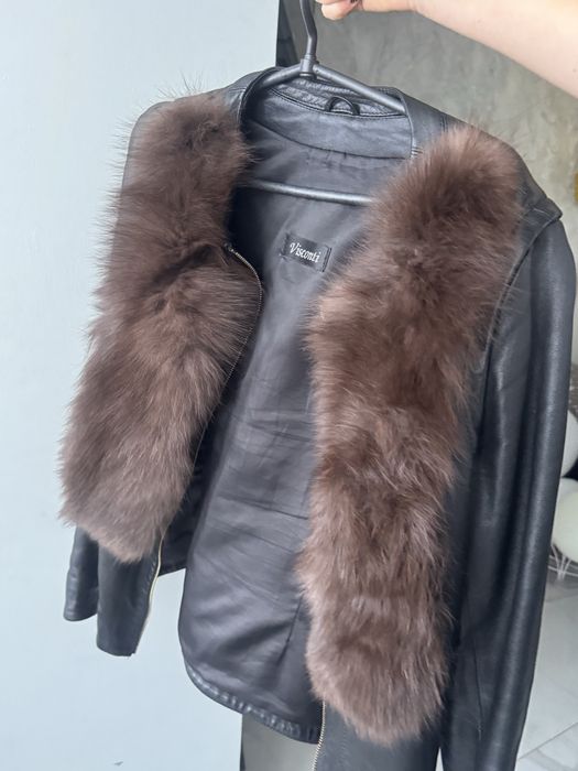 Шикарна куртка Visconti (натуральна шкіра, натуральне хутро)