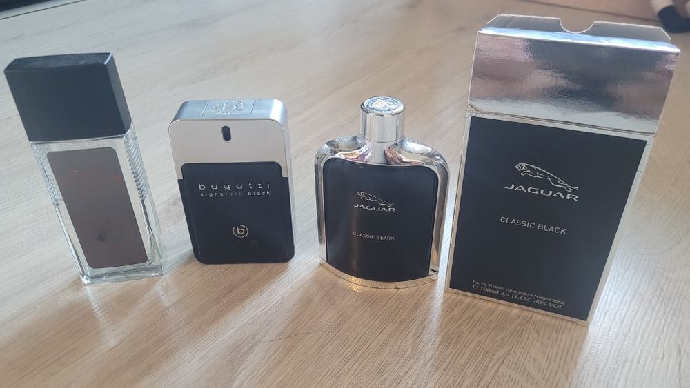 3x puste flakoniki po perfumach, Bugatti,Jaguar, David Beckham.
