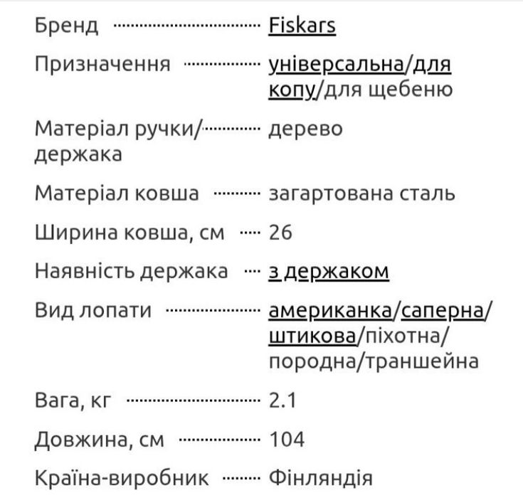 Лопата Fiskars Classic