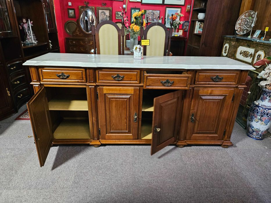 Aparador em madeira maciça com tampo em pedra - óptimo estad