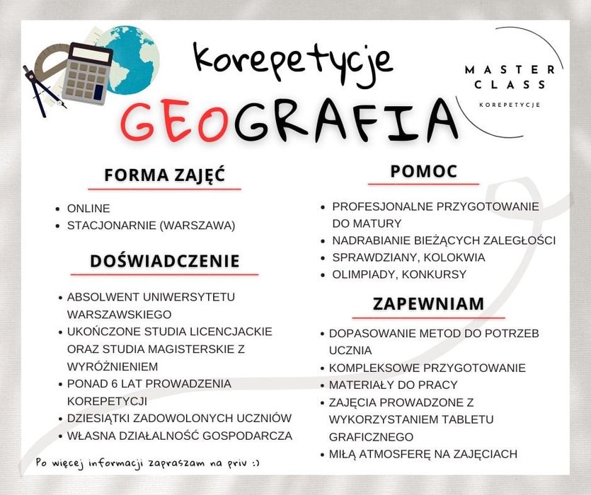 GEOGRAFIA | profesjonalne KOREPETYCJE | matura | bieżący materiał