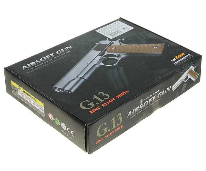 Дитячий якісний металевий пістолет Кольт 1911 Класичний Galaxy G13