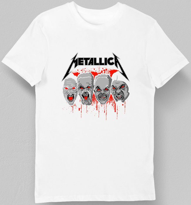 Koszulka męska zespołu Metalica biała 2XL
