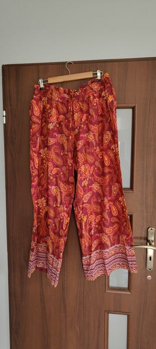 44 XXL bodyflirt spodnie materiałowe szerokie kolorowe etno
