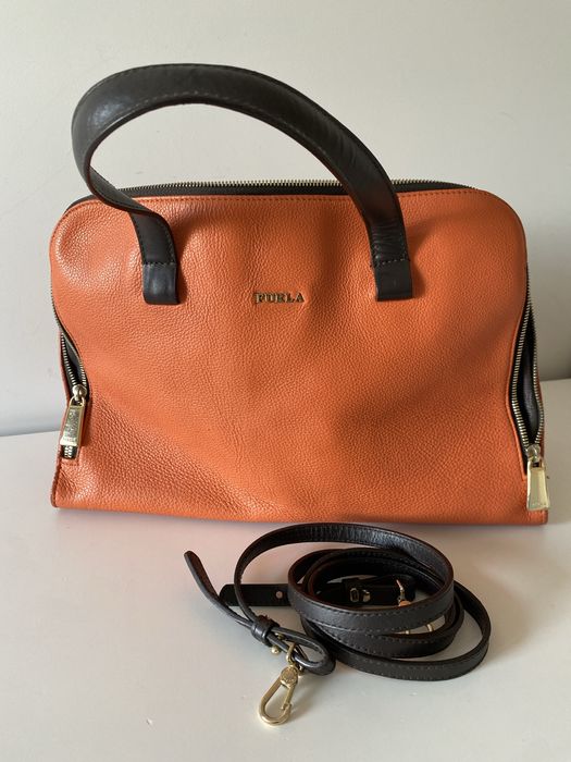 Mala  FURLA  castanho e laranja