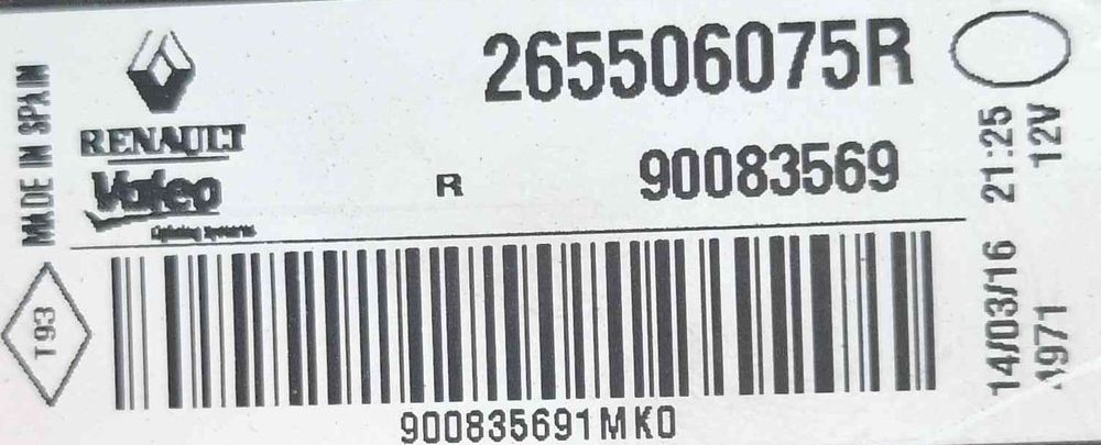 Farolim da Mala Direito 265506075r - RENAULT MEGANE IV Hatchback