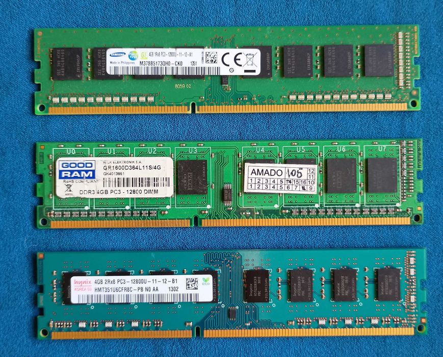Używana pamięć RAM DDR3 12GB (3x4GB) 1600MHz