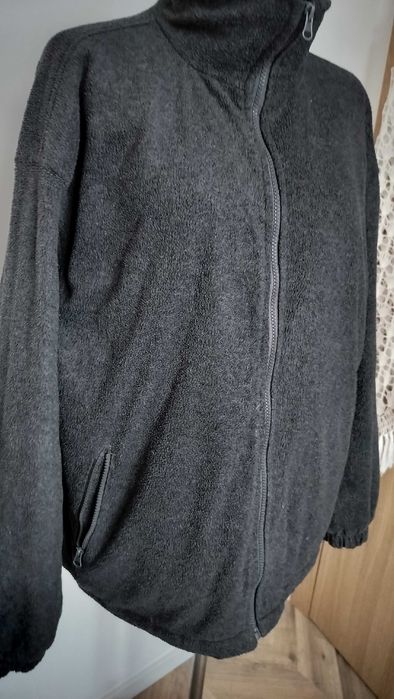 Bluza kurtka męska 2XL gruba masywna szara polar ocieplany