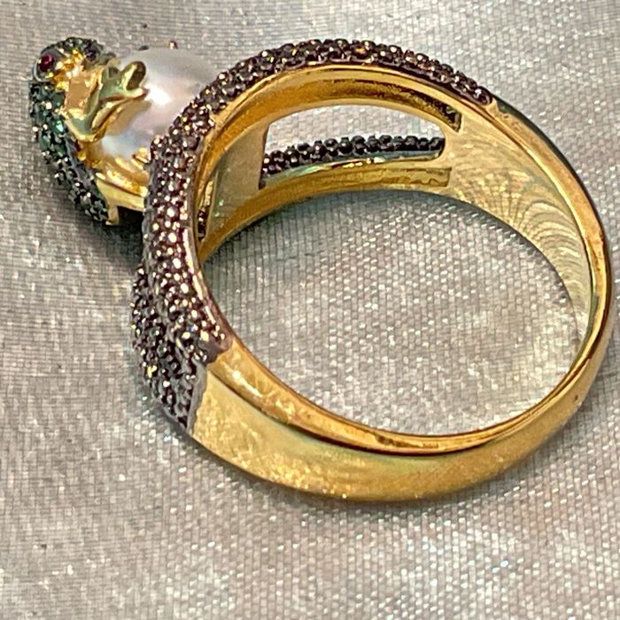 Anel prata 925 banhada a ouro medi,21 m