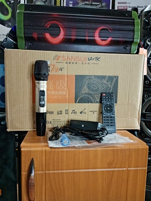 Караоке акустика SUNSUI(блютуз,SD,USB) ПультДУ,микрофон