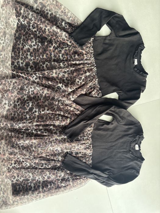 Sukienki z panterka r.134 cool club dla blizniaczek