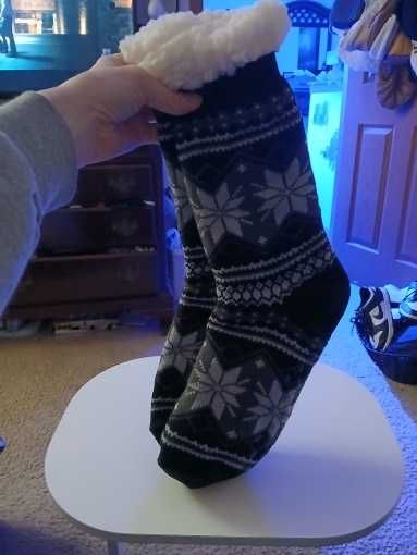 Мужские термо-носки тапочки зимние со снежинками пушистые и теплые