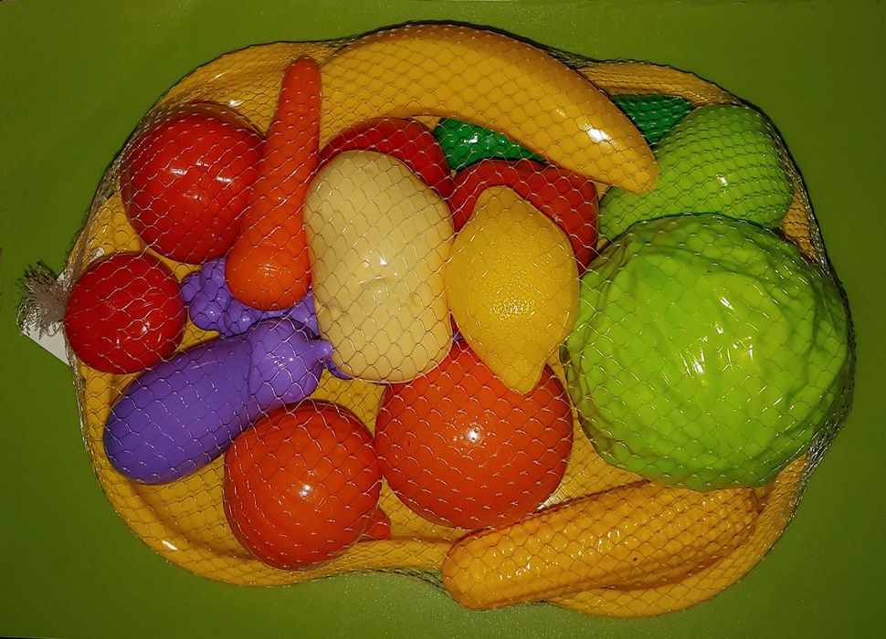 Игрушки Игра кухня, супермаркет Овощи и фрукты 17 крупных предметов