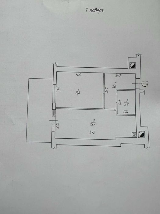 Продам однокімнатну квартиру з терасрю