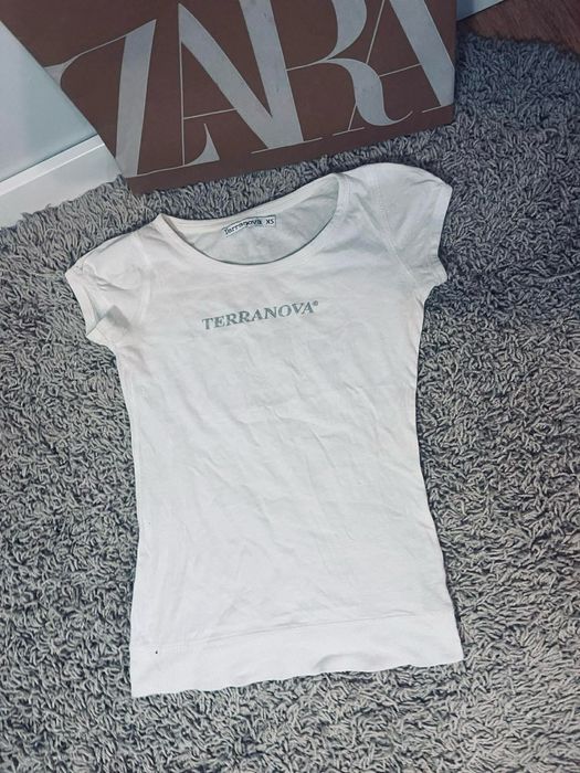 Biała bluzka t-shirt Terranova xs 34