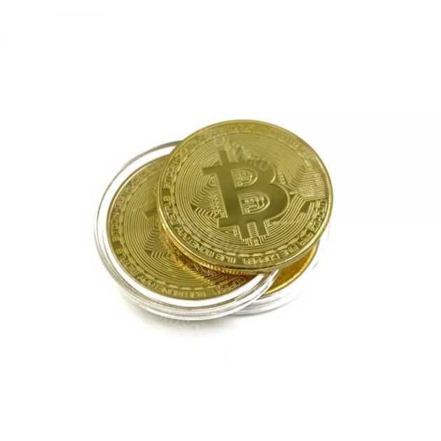 Сувенірна колекційна монета Біткоїн (Bitcoin) в чохлі-капсулі