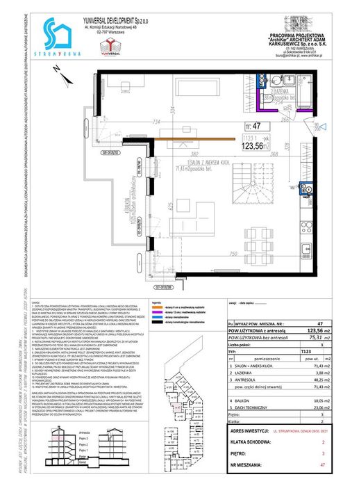 Apartament dwupoziomowy 123,56 m² - Loftowy design