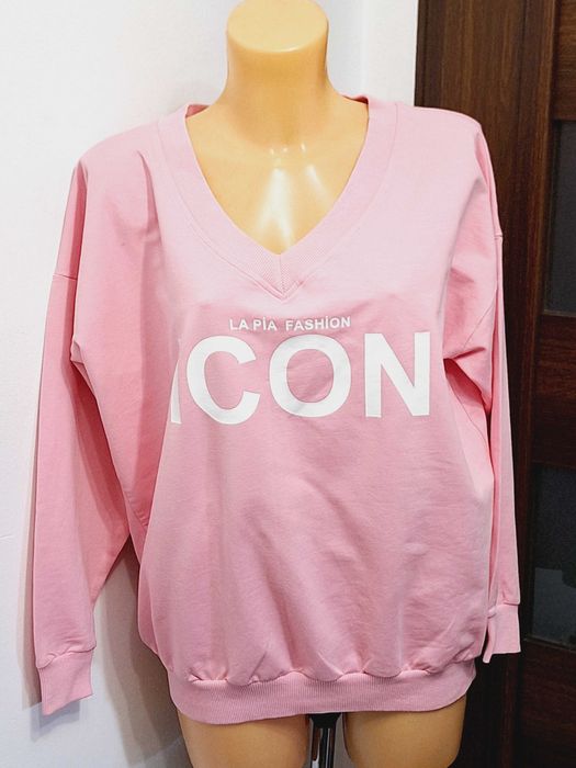 L-XL Bluzko Bluza pudrowa
