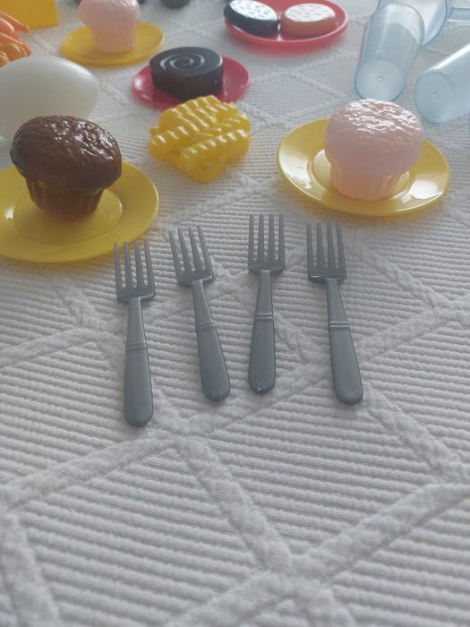 Kit de utensilios de cozinha e alimentos