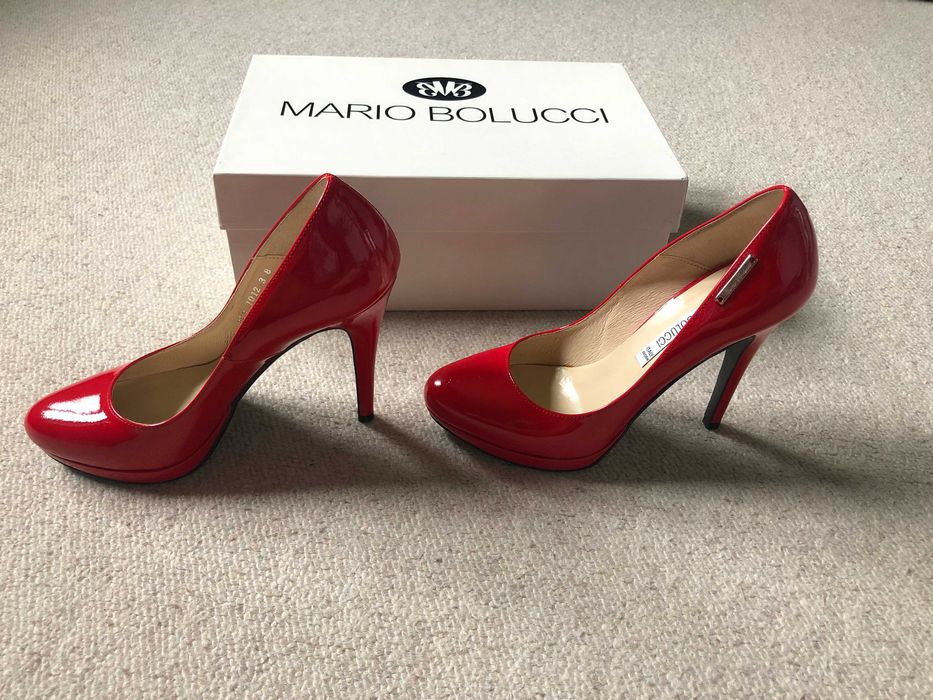 Szpilki skórzane, czerwone, Mario Bolucci czarne rozmiar 37, nowe [5]