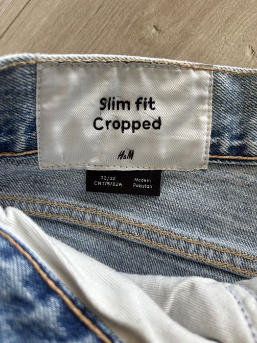 Spodnie slim fit jeansy męskie jasne 32/32