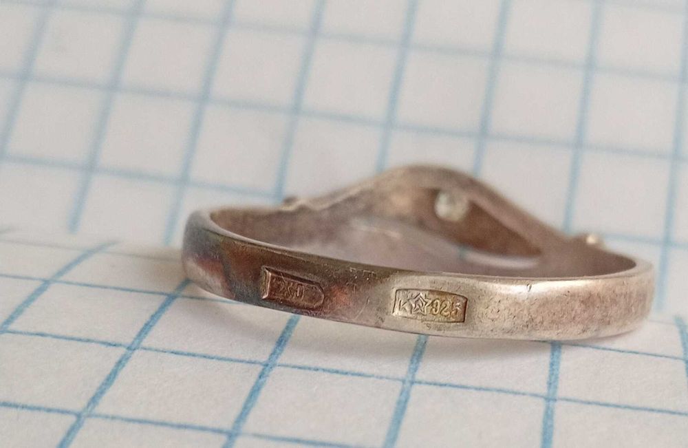 Колечко кольцо вінтажне Срібло 925 проба. Зірочка. СССР