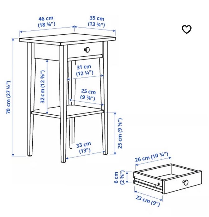 2 Mesas de cabeceira HEMNES IKEA