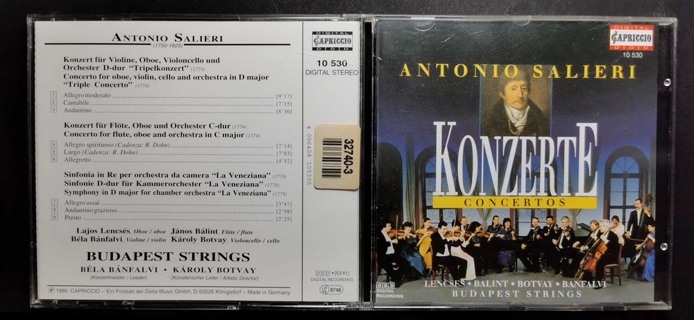 CD Antonio Salieri Konzerte Concertos Budapest Strings