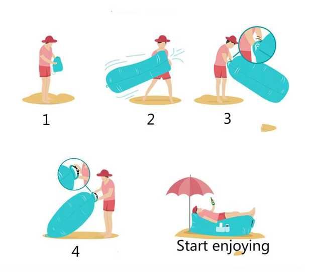 Lazy bag sofa materac na powietrze dmuchany fotel łóżko na plażę xxl