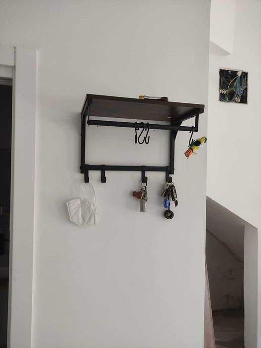 Półka łazienkowa z 8 haczykami do powieszenia na ubrania dom