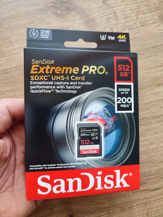 Karta pamięci SD SanDisk Extreme PRO 512GB. Nowa, oryginalna.