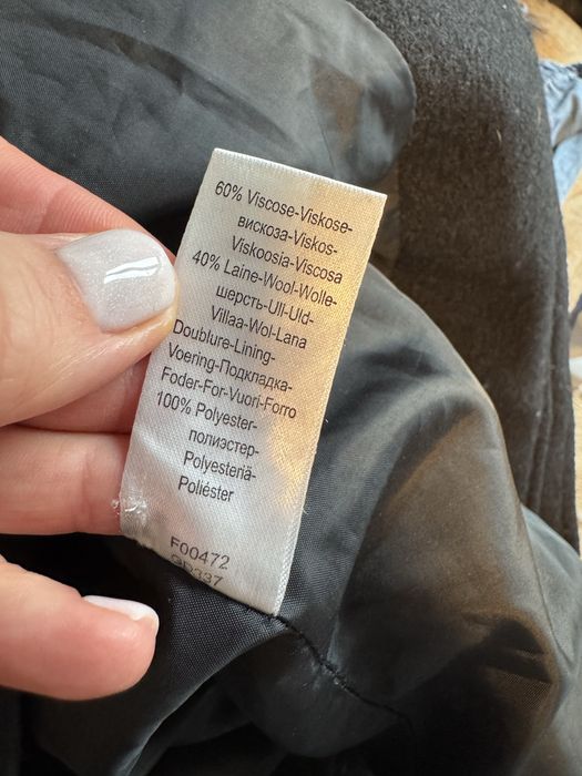 Czarny płaszczyk wełna i wiskoza rozm. 38