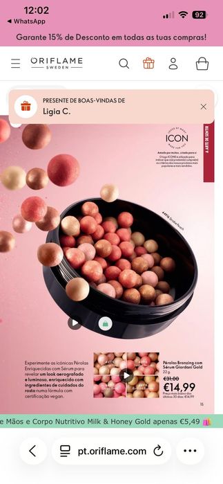 Vendo produtos da Oriflame.
