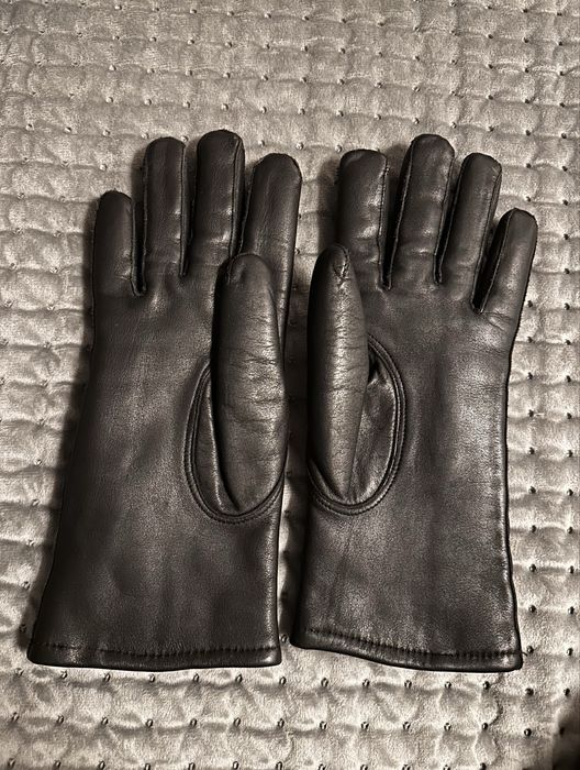 Rękawiczki skórzane czarne damskie roz. S, 6,5