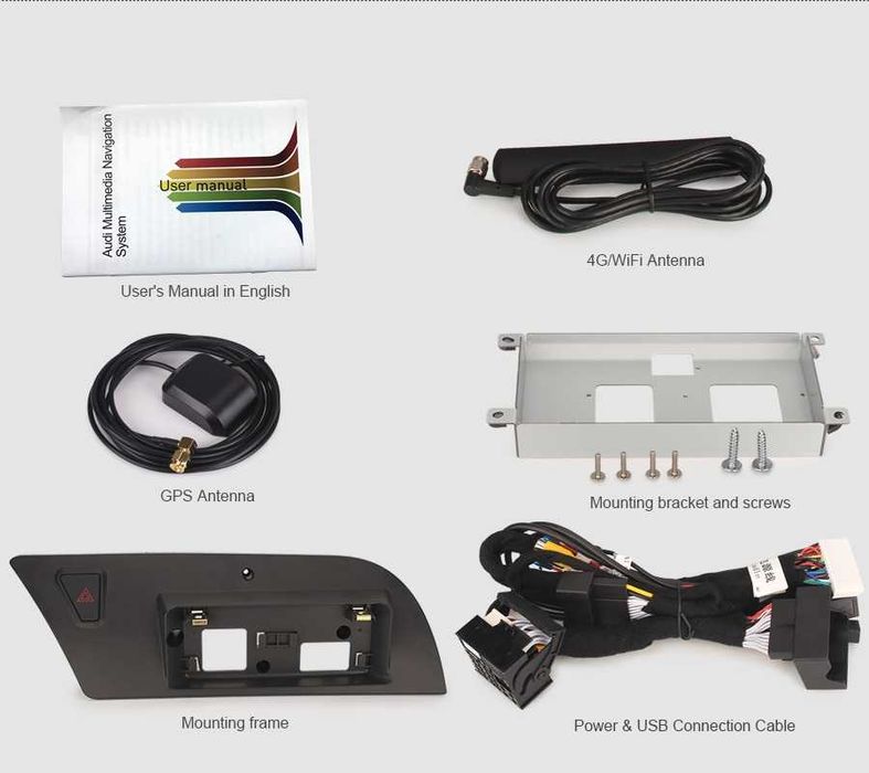 Radio FM RDS DAB+ CarPlay Android WiFi 4G MP3 MP4 GPS Audi A5 A4