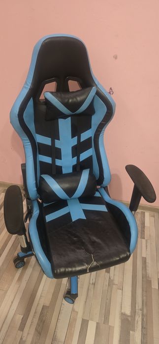 Fotel Gamingowy Obrotowy Ts Interior Techno Czarno-Niebieski