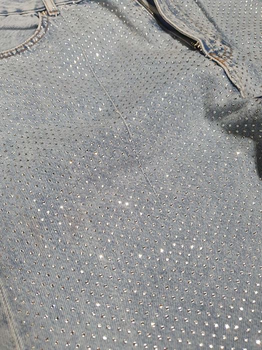 джинси голубі в стразах широкі