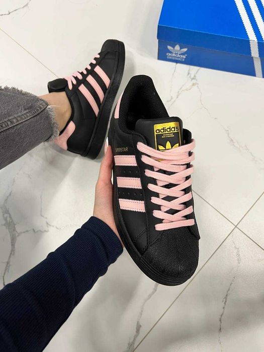 !SALE! Adidas Superstar Black/Pink 36 37 38 39 40 41 адідас рожеві