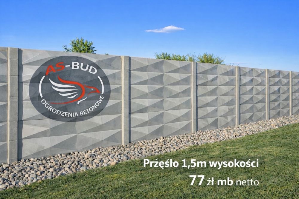 ogrodzenia betonowe  dwustronne 67 zł metr bieżący -1,5 wysokości