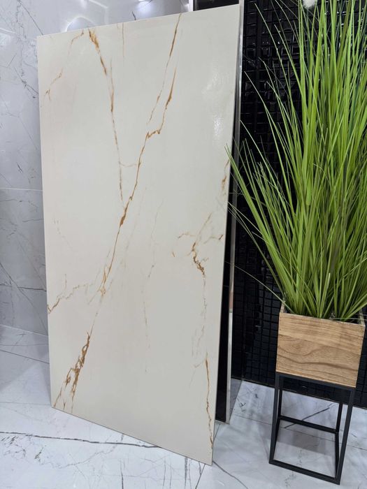 Gres 120x60 biały marmur złote żyły półmat Calacatta SUPER CENA