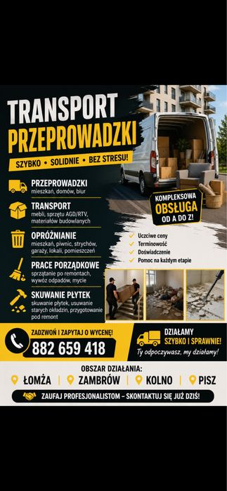 Przeprowadzki •Transport • Prace remontowe