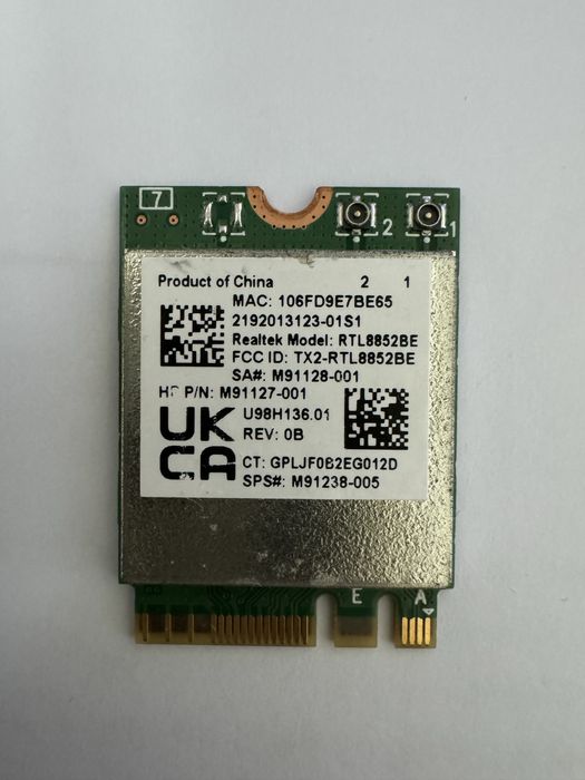 Wi-fi плата для ноутбука та ПК: АС7265, RTL8852