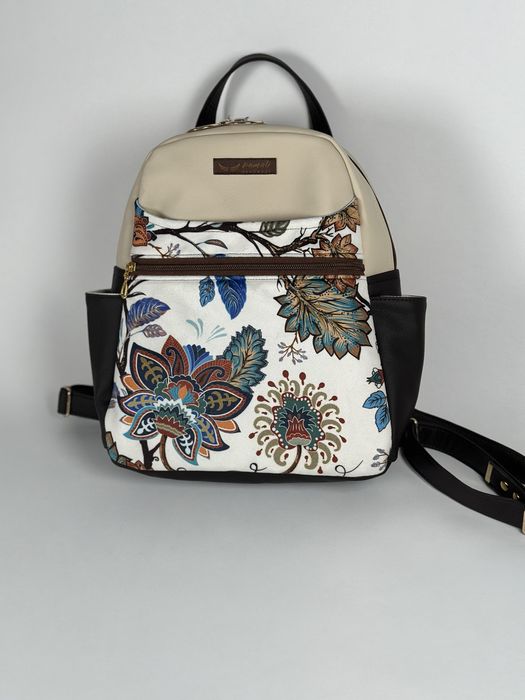 Plecak handmade welur i ekoskóra