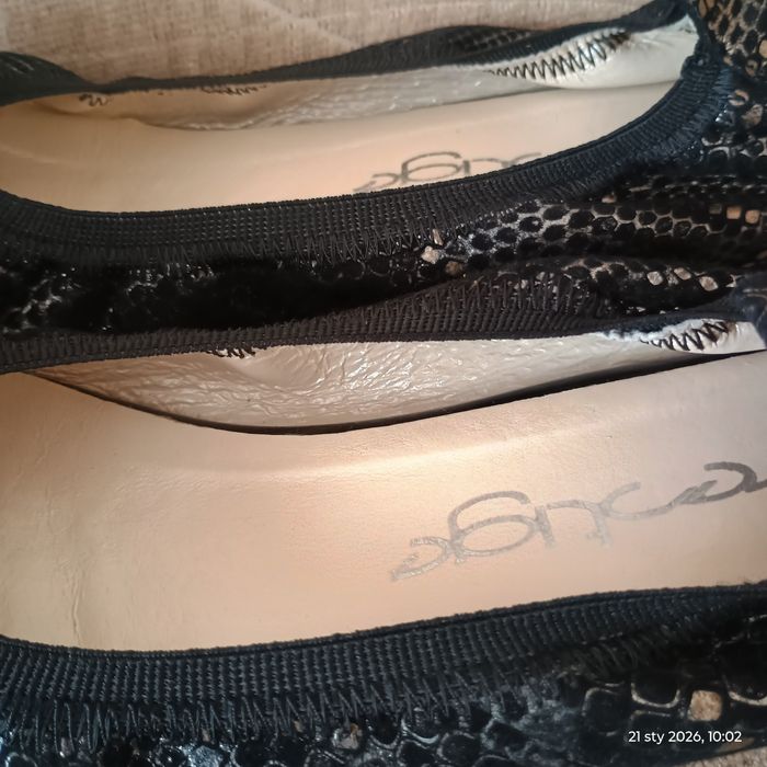 Baleriny damskie skórzane