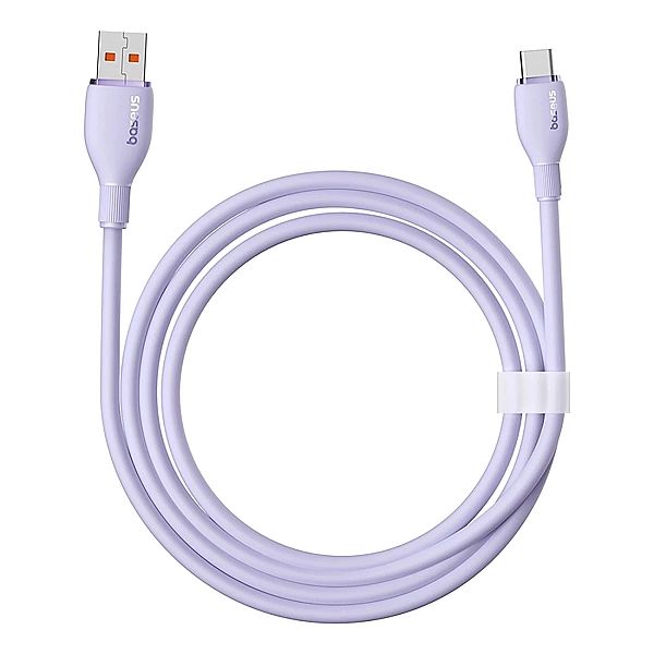 Kabel Baseus Pudding 100W USB-A - USB-C 2m - fioletowy