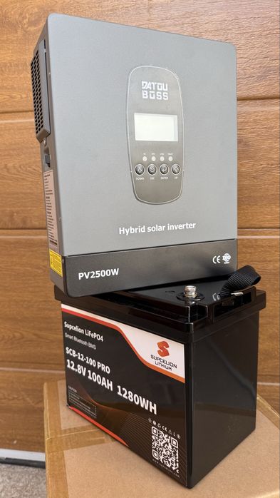 Комплект резервного живлення інвертор 12V 1800W та акумулятор LiFePO4 12V