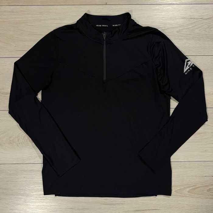 Чорна Жіноча Спортивна Кофта Лонгслів Найк Трейл Nike Trail Dri-Fit 1/3 Zip, S, Оригінал