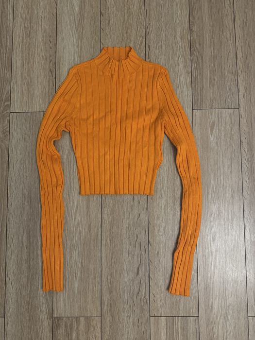 New Yorker Sister Knitwear pomarańczowy golf crop top rozmiar XXS